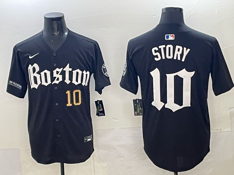 Men Boston Red Sox #10 Story black 2025 Nike MLB Jersey 0014->boston red sox->MLB Jersey